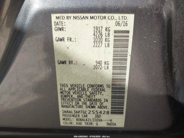 1N4AL3AP7GC255428 Nissan 2016