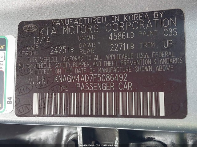 KIA mpi theta ii 2015 KNAGM4AD7F5086492 Image 9