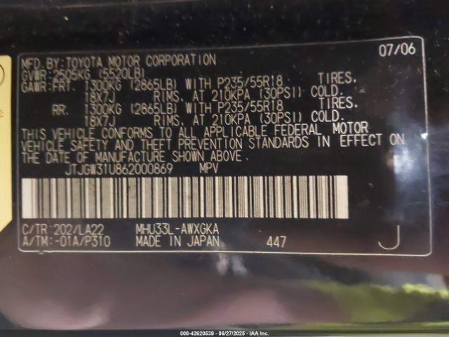 2006 LEXUS RX 400H JTJGW31U862000869 Photo 8