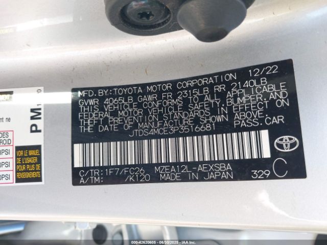 JTDS4MCE3P3516681 Toyota m20a-fks
