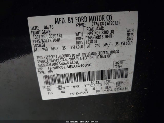 Ford 2014 2014 1FM5K8D85EGA10810 Image 9