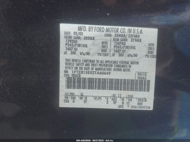 2002 FORD RANGER 1FTZR15EX2TA60649 Photo 8