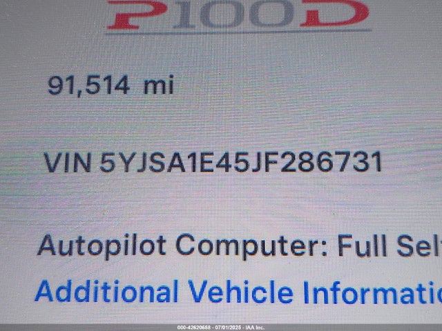 2018 TESLA MODEL S 5YJSA1E45JF286731 Photo 8