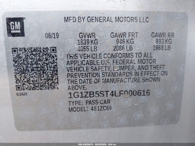 1G1ZB5ST4LF000616 Chevrolet lfv - direct injection, variable valve timing, gen 1