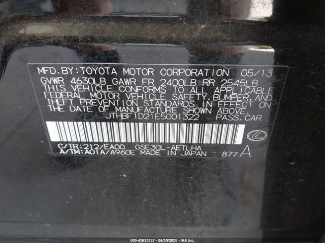 2014 LEXUS IS 250 JTHBF1D21E5001322 Photo 8
