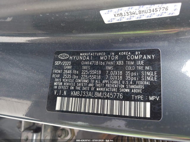 KM8J33AL8MU345776 Hyundai gdi theta ii
