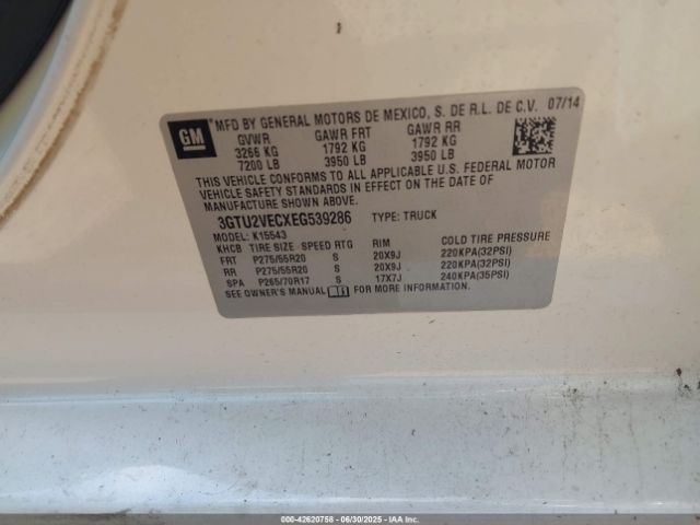 2014 GMC SIERRA 1500 3GTU2VECXEG539286 Photo 8