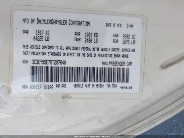 2005 CHRYSLER PT CRUISER 3C3EY55E75T297640 Photo 8