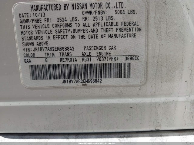Infiniti 2014 2014 JN1BV7AR2EM698842 Image 9