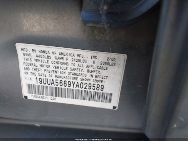 2000 ACURA TL 19UUA5669YA029589 Photo 8