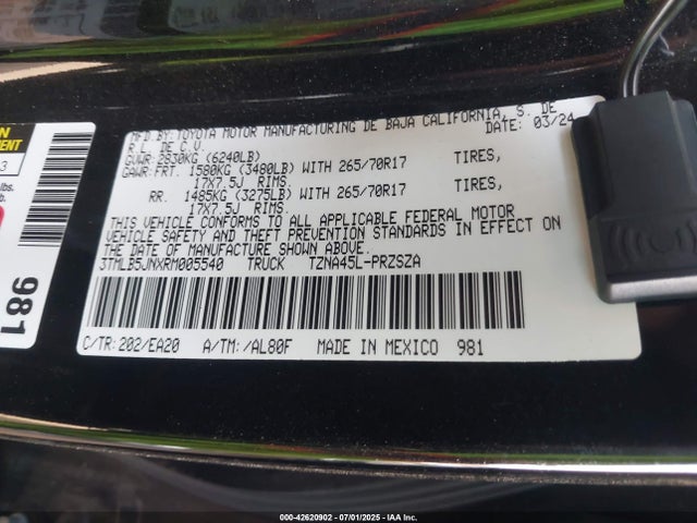 Toyota t24a-fts 2024 3TMLB5JNXRM005540 Image 9