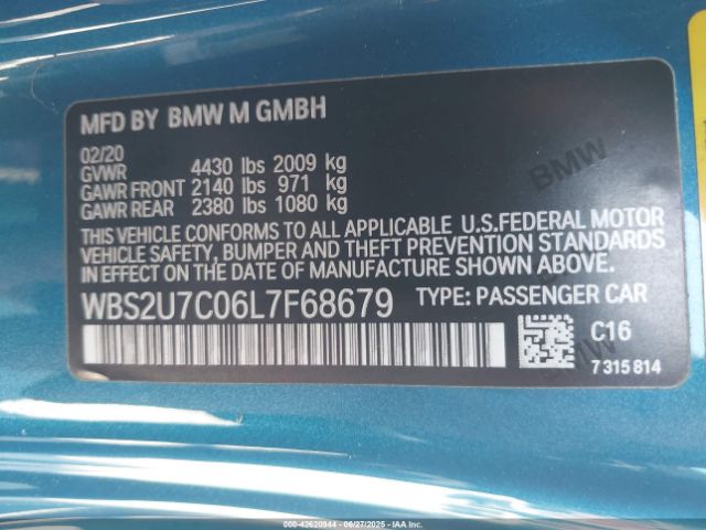 2020 BMW M2 WBS2U7C06L7F68679 Photo 8