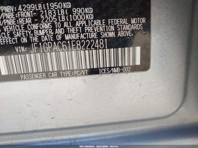 JF1GPAC61E8222481 Subaru 2014