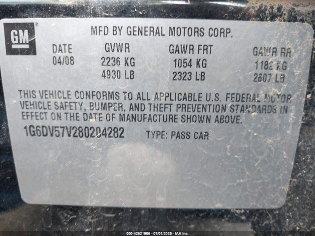2008 CADILLAC CTS 1G6DV57V280204282 Photo 8