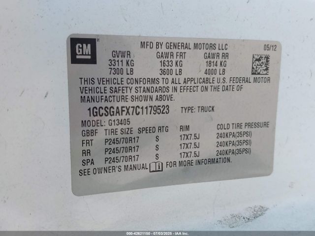 2012 CHEVROLET EXPRESS 1500 1GCSGAFX7C1179523 Photo 8