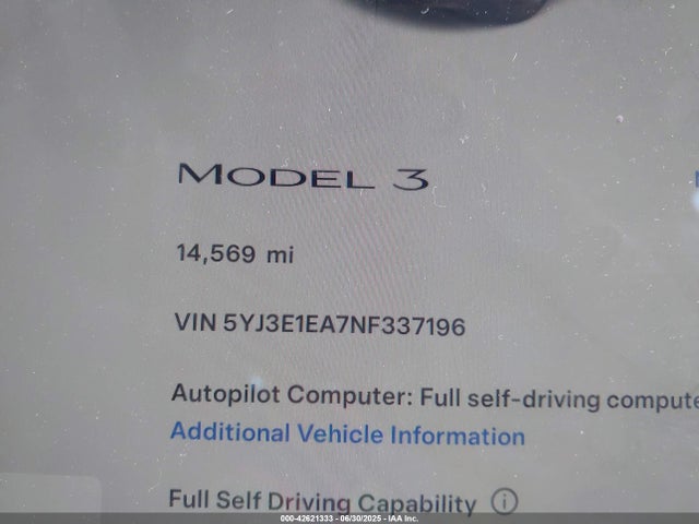 2022 TESLA MODEL 3 5YJ3E1EA7NF337196 Photo 6