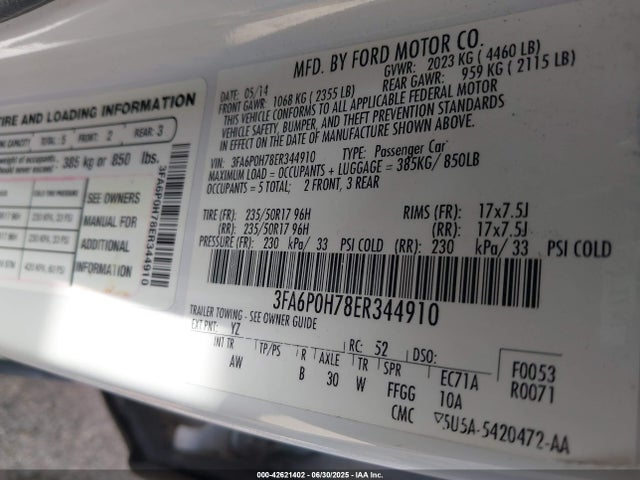 3FA6P0H78ER344910 Ford 2014
