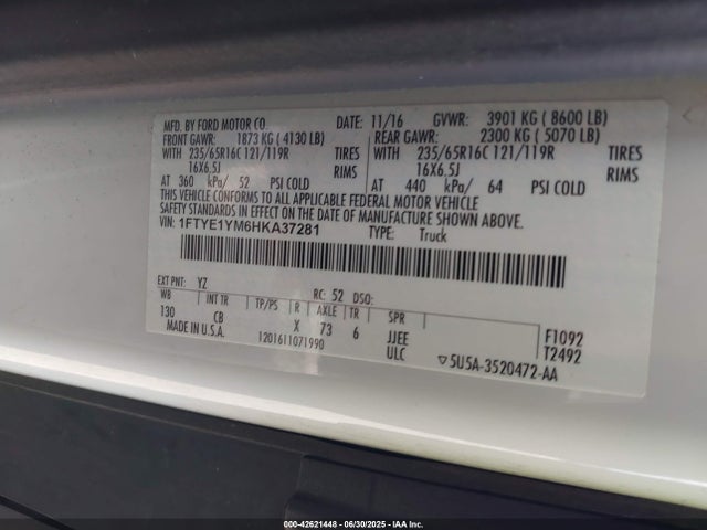 1FTYE1YM6HKA37281 Ford 2017