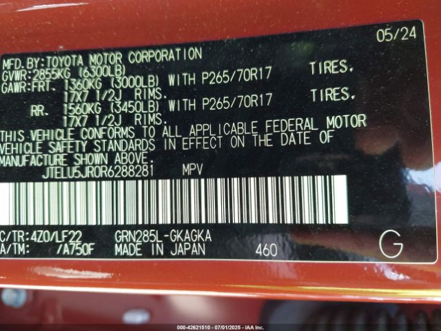 2024 TOYOTA 4RUNNER JTELU5JR0R6288281 Photo 8