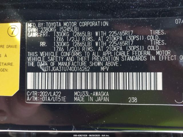 2004 LEXUS RX 330 JTJGA31U740016262 Photo 8