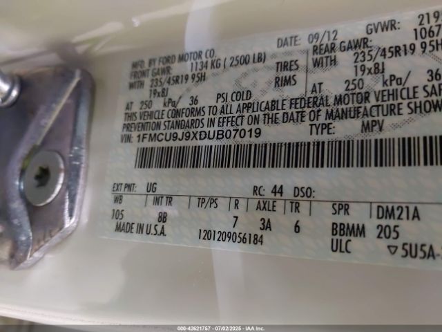 2013 FORD ESCAPE 1FMCU9J9XDUB07019 Photo 8