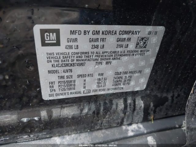 2019 BUICK ENCORE KL4CJCSM3KB745807 Photo 8