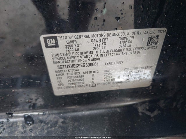 3GTU2VEC9EG390661 GMC l83 - vvt, afm (active fuel management), aluminum