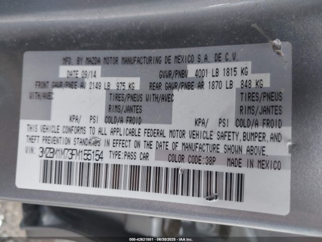 2015 MAZDA MAZDA3 3MZBM1M73FM155154 Photo 8