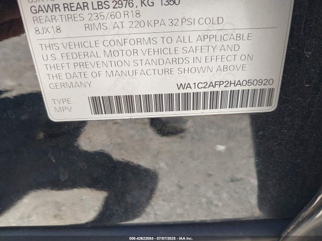 2017 AUDI Q5 WA1C2AFP2HA050920 Photo 8