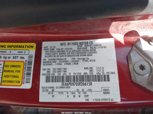 3FA6P0H70JR266150 Ford 2018