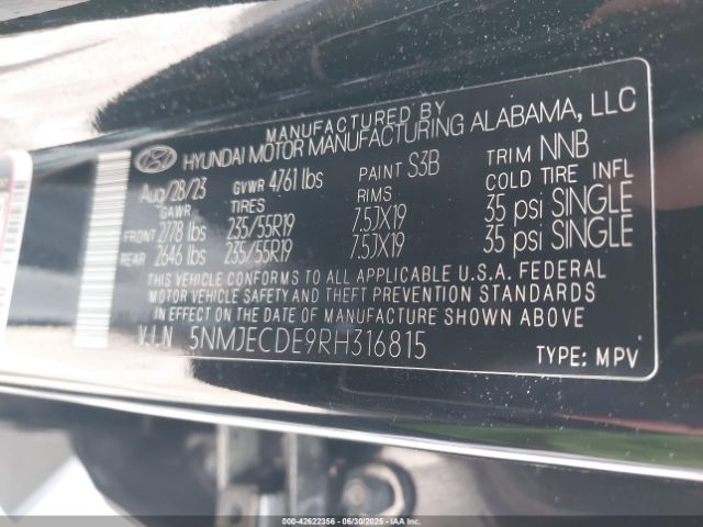 2024 HYUNDAI TUCSON 5NMJECDE9RH316815 Photo 8