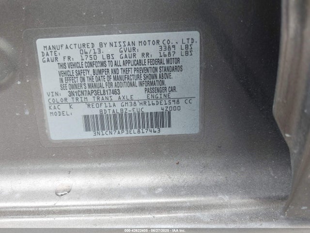 3N1CN7AP3EL817463 Nissan 2014