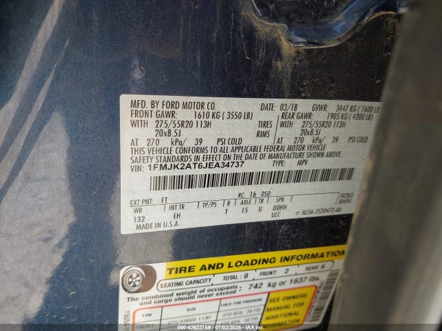 1FMJK2AT6JEA34737 Ford 3.5l gtdi