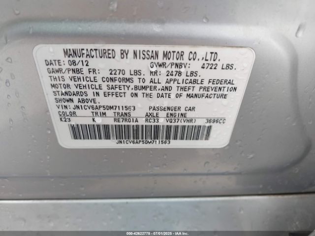 2013 INFINITI G37 JN1CV6AP5DM711563 Photo 8