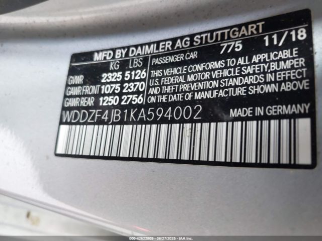 2019 MERCEDES-BENZ E 300 WDDZF4JB1KA594002 Photo 8
