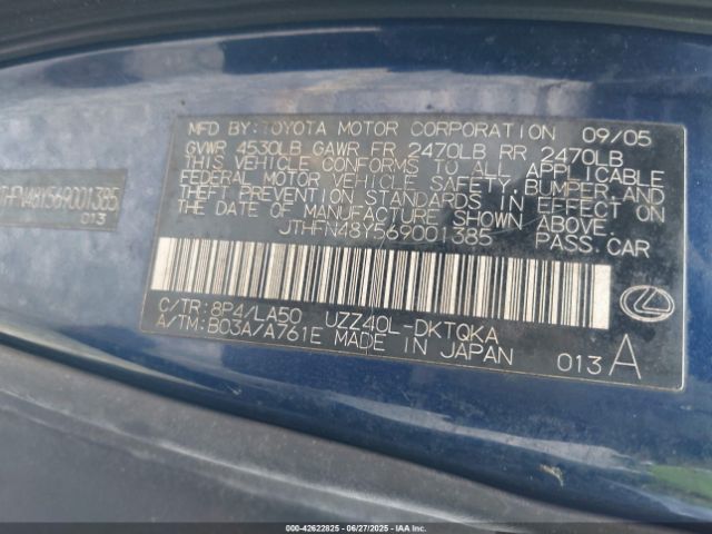 2006 LEXUS SC 430 JTHFN48Y569001385 Photo 8