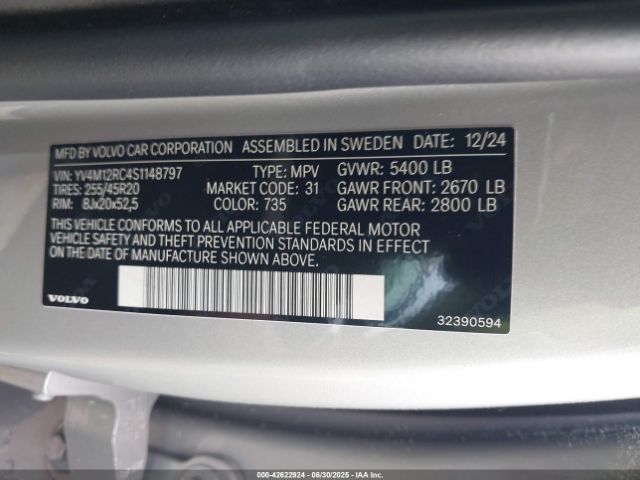 2025 VOLVO XC60 YV4M12RC4S1148797 Photo 8