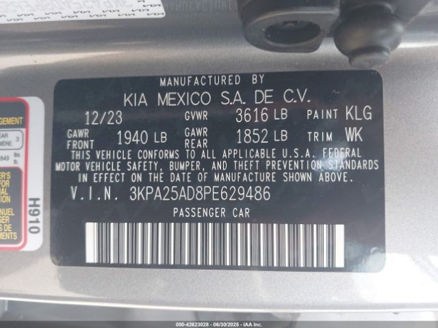 2023 KIA RIO 5-DOOR 3KPA25AD8PE629486 Photo 8