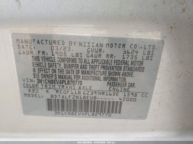 3N1CN8EV4PL829770 Nissan 2023