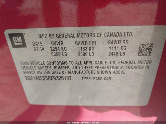 2014 CADILLAC XTS 2G61M5S38E9326187 Photo 8
