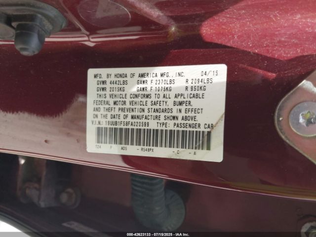 2015 ACURA TLX 19UUB1F58FA020599 Photo 8
