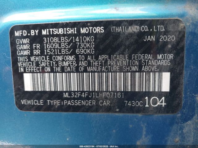 2020 MITSUBISHI MIRAGE G4 ML32F4FJ1LHF07161 Photo 8