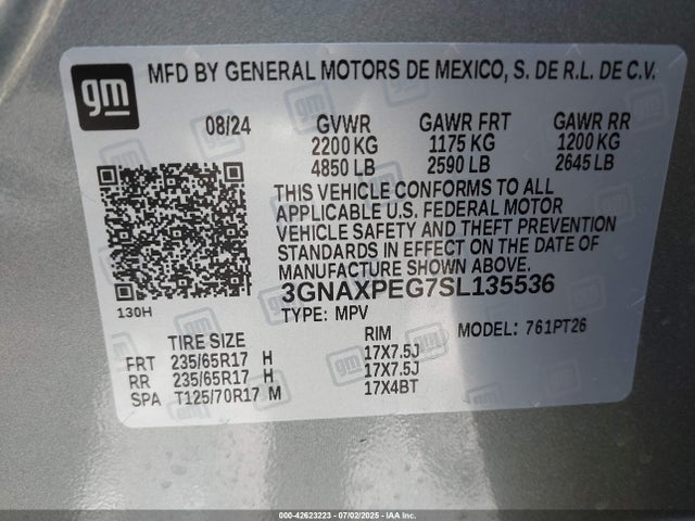 3GNAXPEG7SL135536 Chevrolet lsd