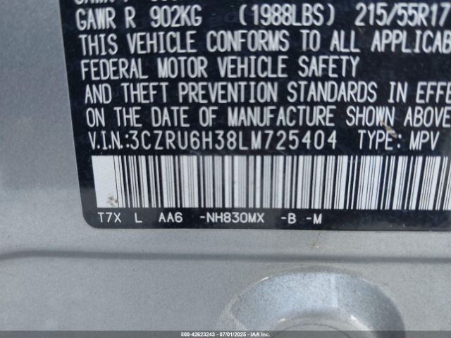 2020 HONDA HR-V 3CZRU6H38LM725404 Photo 8