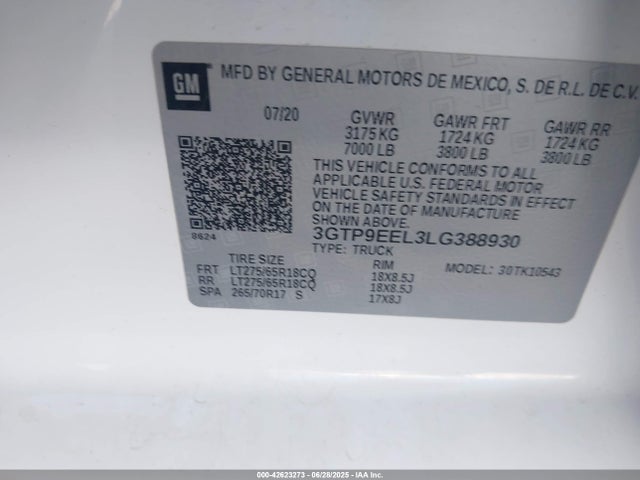 3GTP9EEL3LG388930 GMC l87 - di dfm, alum, gen 5