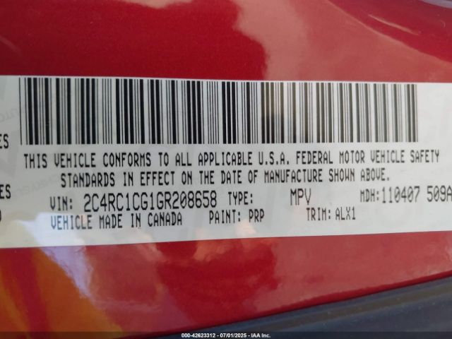 2016 CHRYSLER TOWN & COUNTRY 2C4RC1CG1GR208658 Photo 8