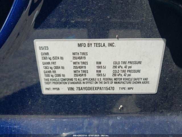 Tesla Model Y 2023 7SAYGDEEXPA115470 Image 9