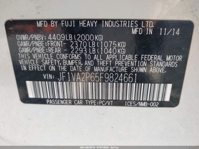 2015 SUBARU WRX STI JF1VA2P65F9824661 Photo 8
