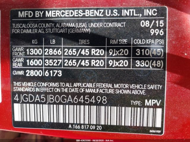 2016 MERCEDES-BENZ GLE 350 4JGDA5JB0GA645498 Photo 8