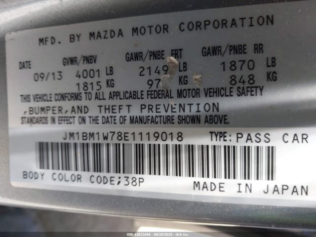 JM1BM1W78E1119018 Mazda pe